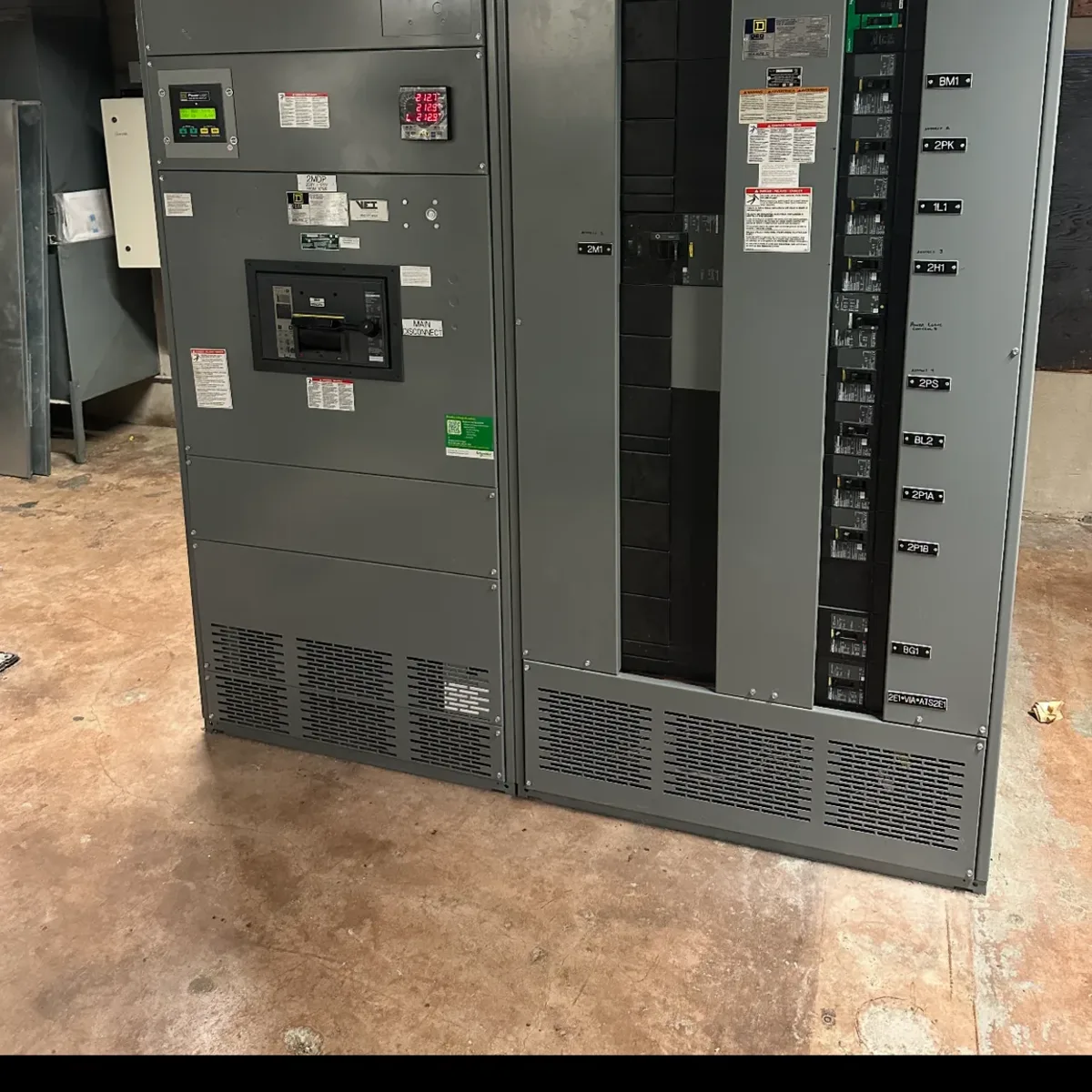 Low-voltage switchboard lineup bought from a job site